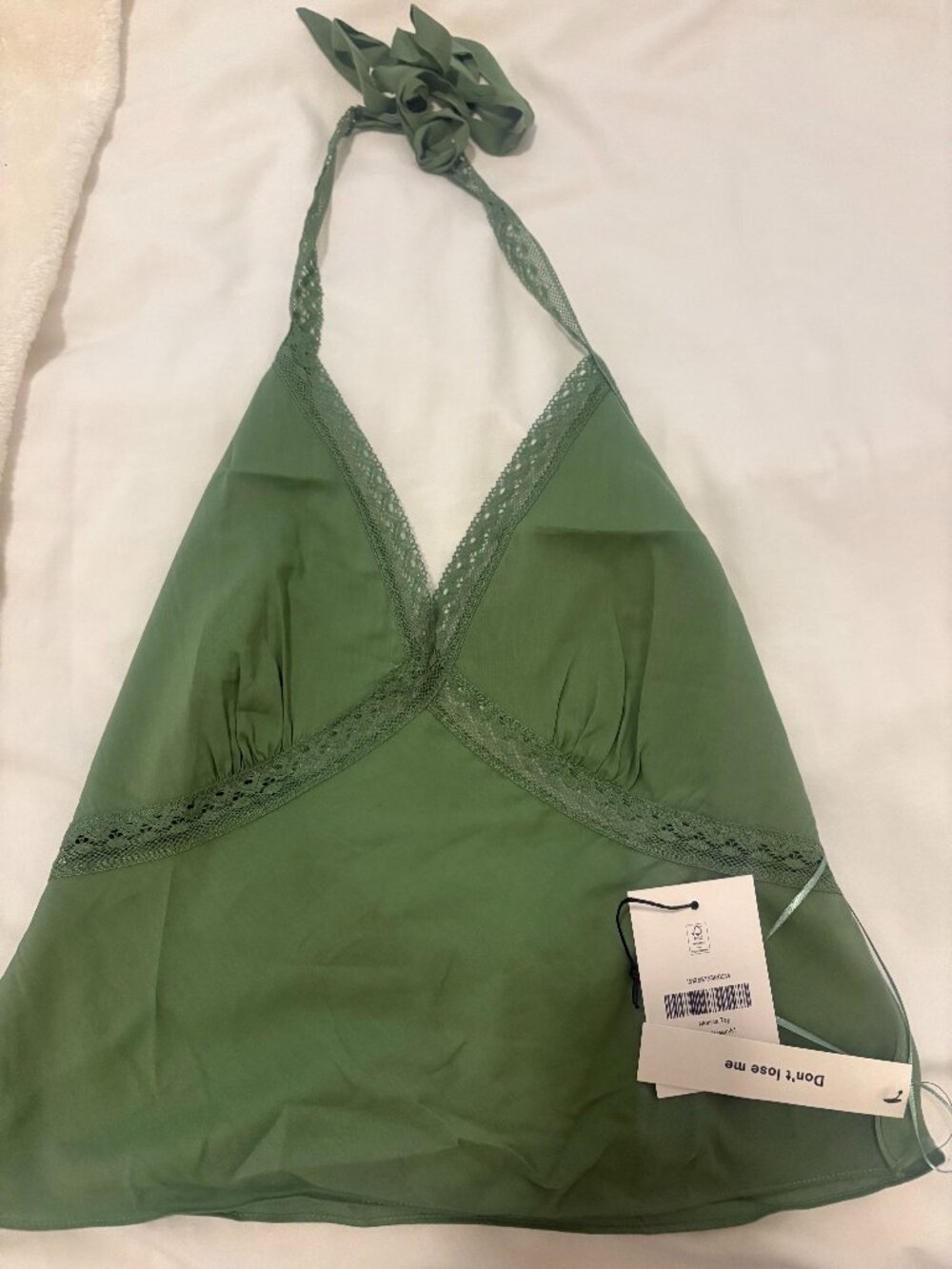 Reformation Monica Top Green - Size M